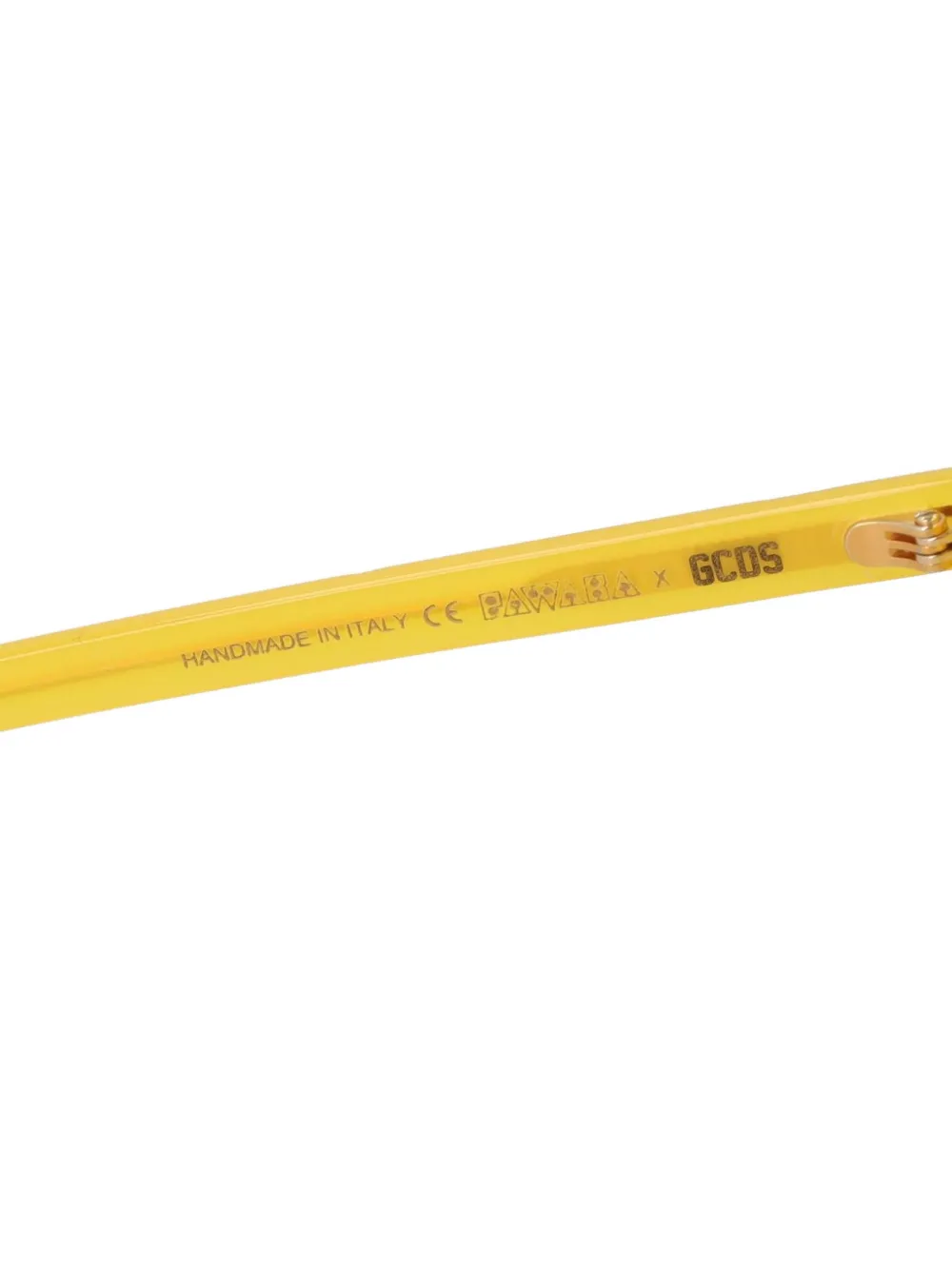 Pre-owned Gcds X Pawaka Logo Geometric-frame Sunglasses In Yellow