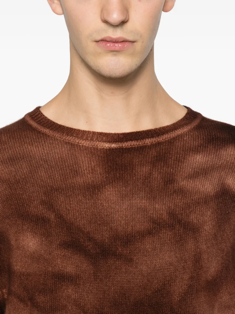 Pre-owned A.n.g.e.l.o. Vintage Upcycling Tie-dye Cashmere Sweater In Brown