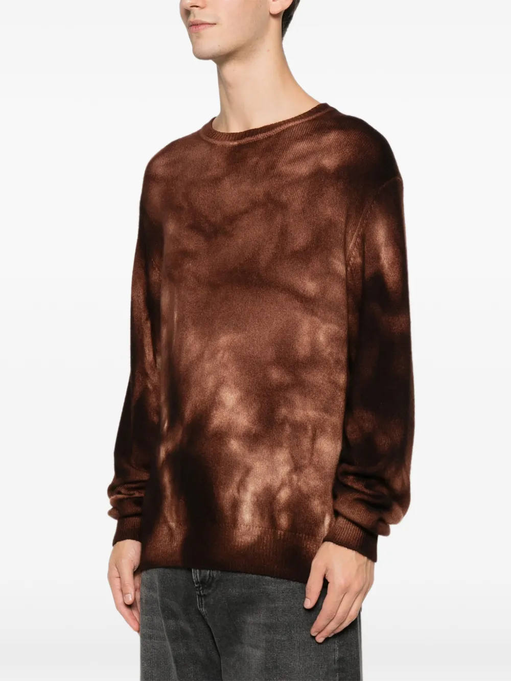 Pre-owned A.n.g.e.l.o. Vintage Upcycling Tie-dye Cashmere Sweater In Brown