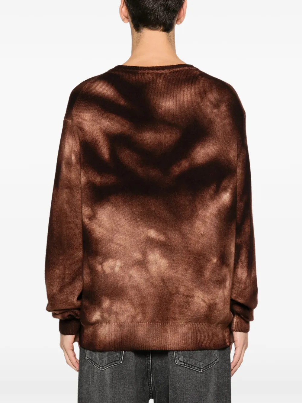 Pre-owned A.n.g.e.l.o. Vintage Upcycling Tie-dye Cashmere Sweater In Brown