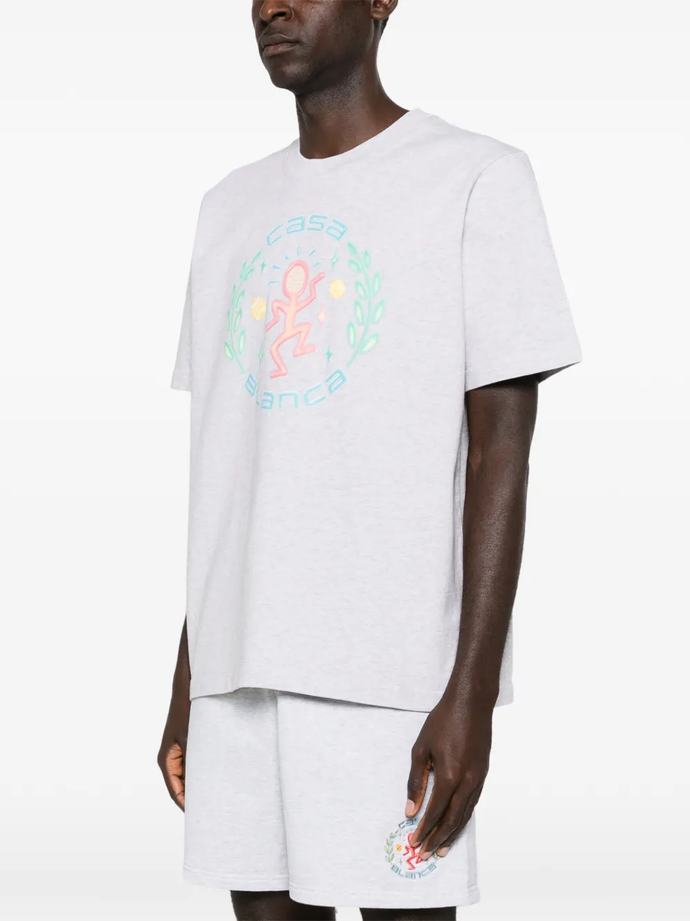Casablanca Katoenen T-shirt met grafische print Grijs