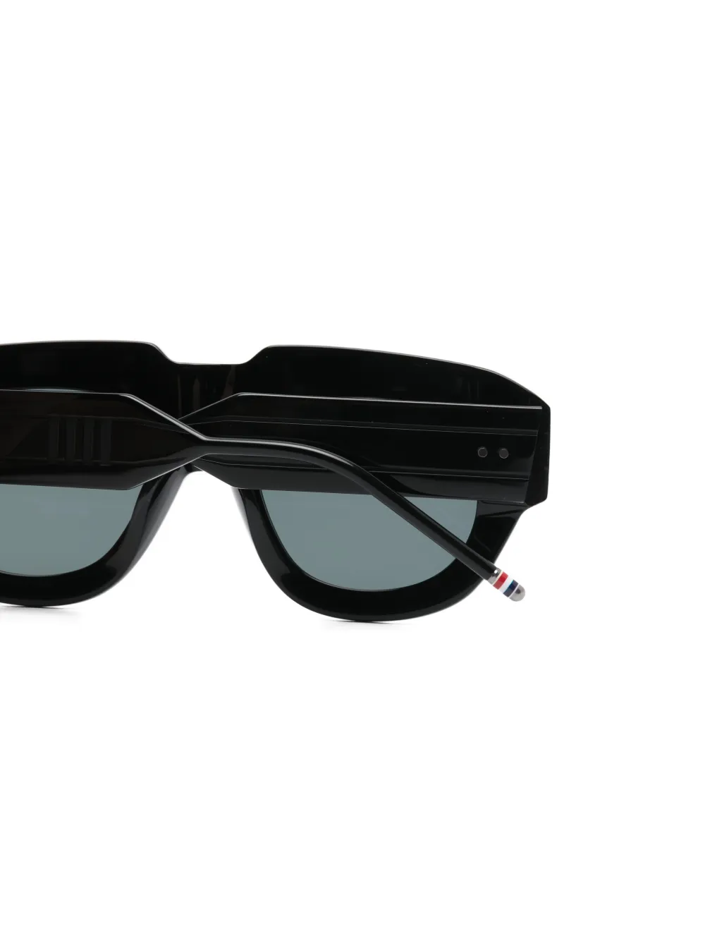 Thom Browne Eyewear Zonnebril met rond montuur Zwart