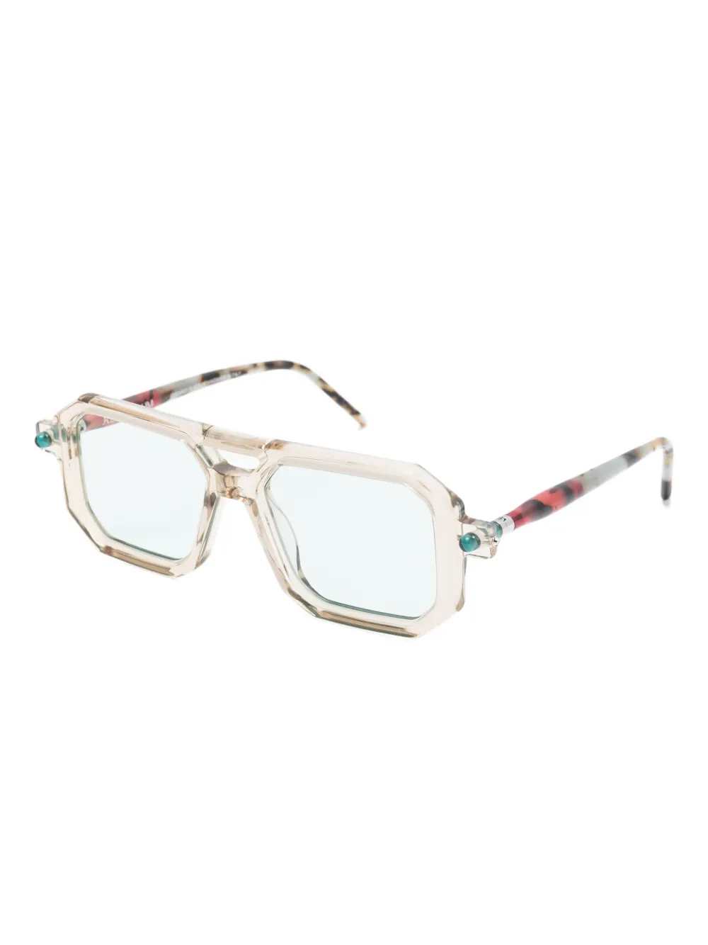 Kuboraum Zonnebril met geometrisch montuur - Beige