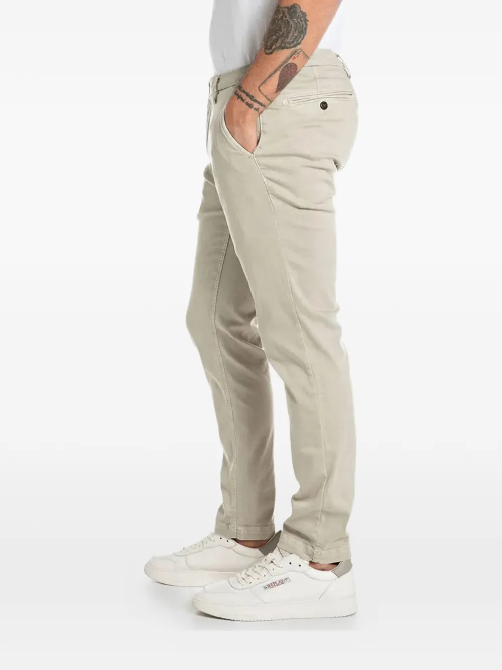 Replay Button Jeans Beige