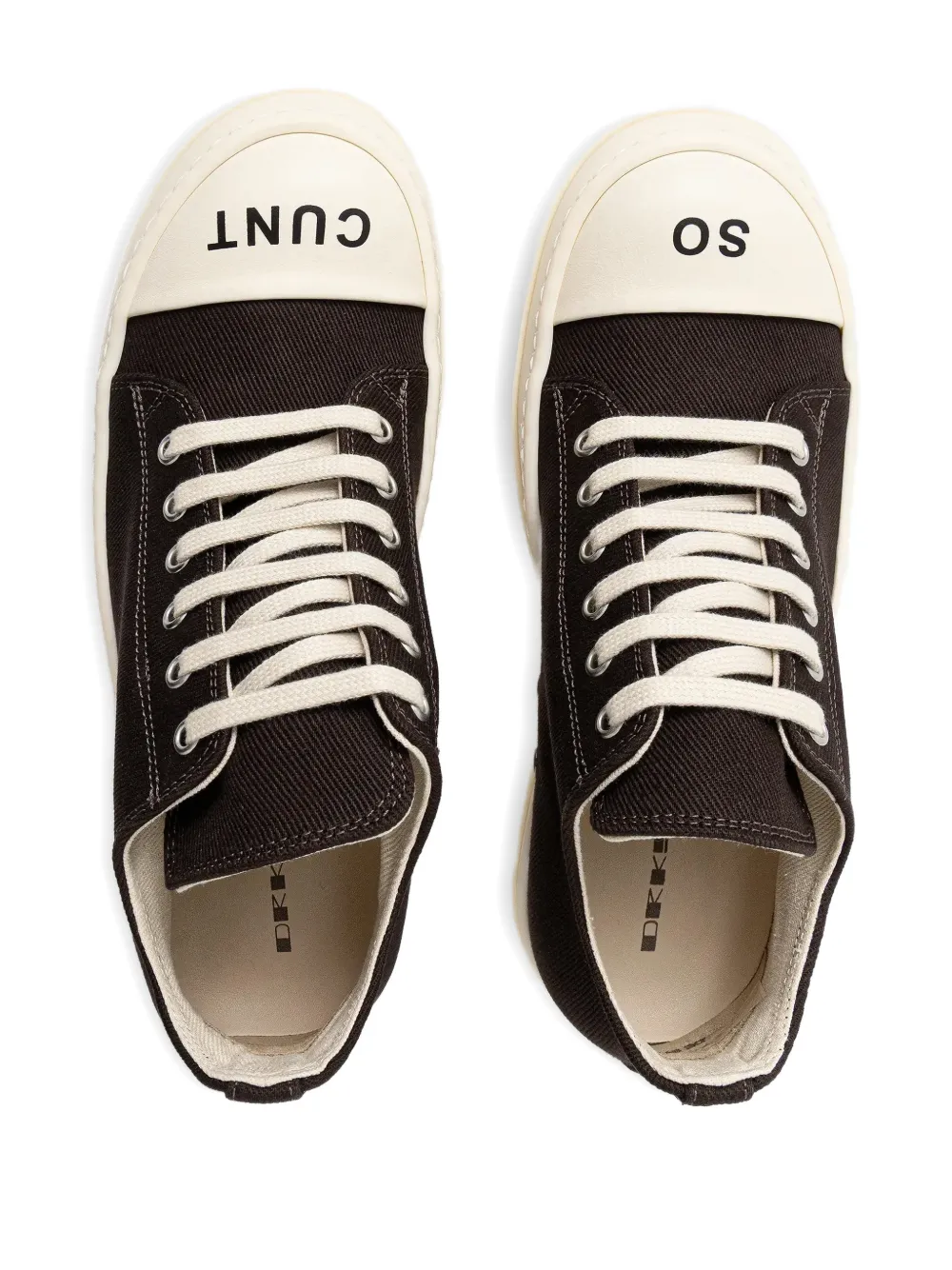 Rick Owens Drkshdw Low Sneaks Lace-up Sneakers In Brown