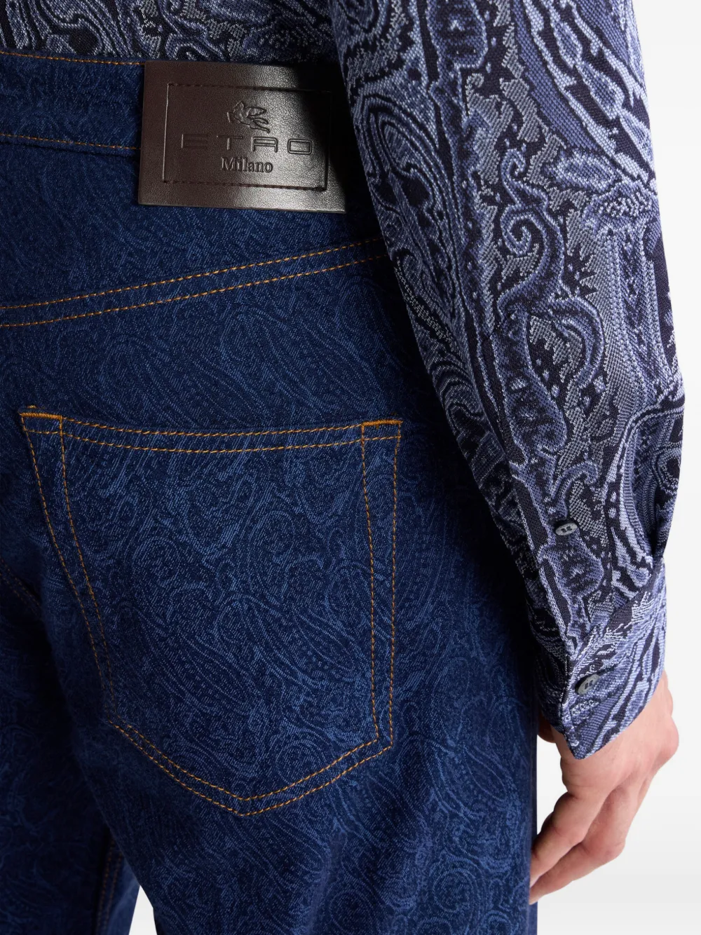 ETRO Jeans met paisley-jacquard Blauw