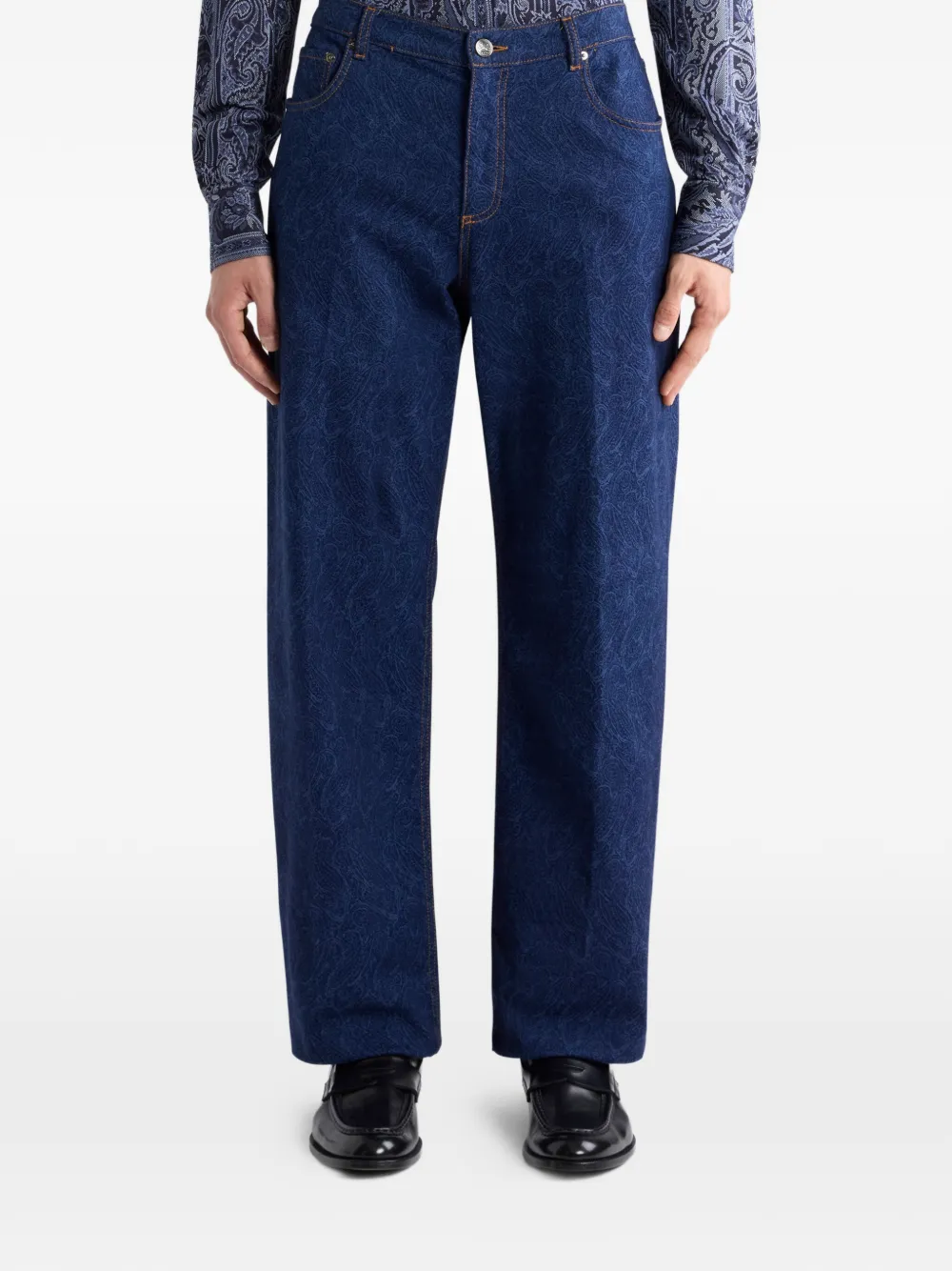 ETRO paisley-jacquard jeans - Blauw