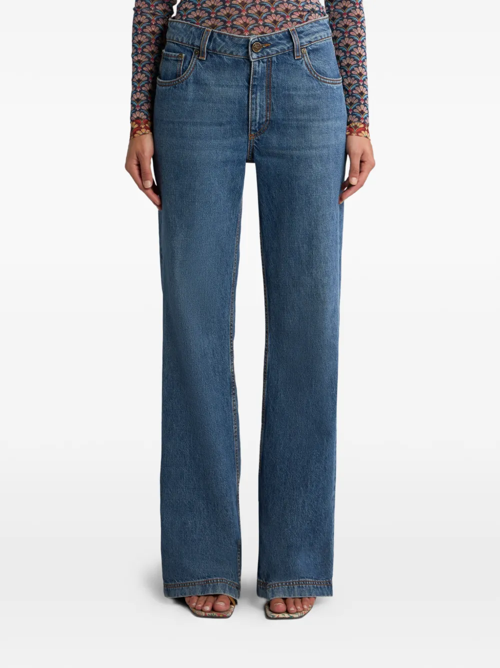 ETRO embroidered-Pegaso jeans - Blauw