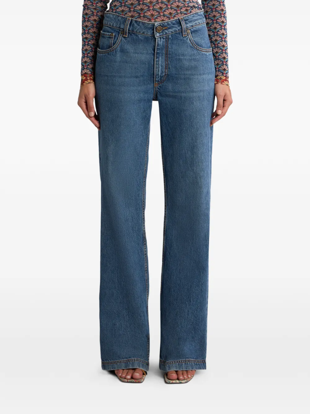 ETRO embroidered-Pegaso jeans Blauw