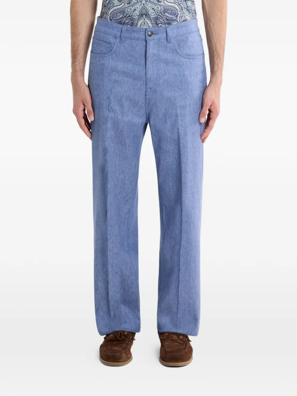  Etro Pressed-crease Straight-leg Jeans - Blue 