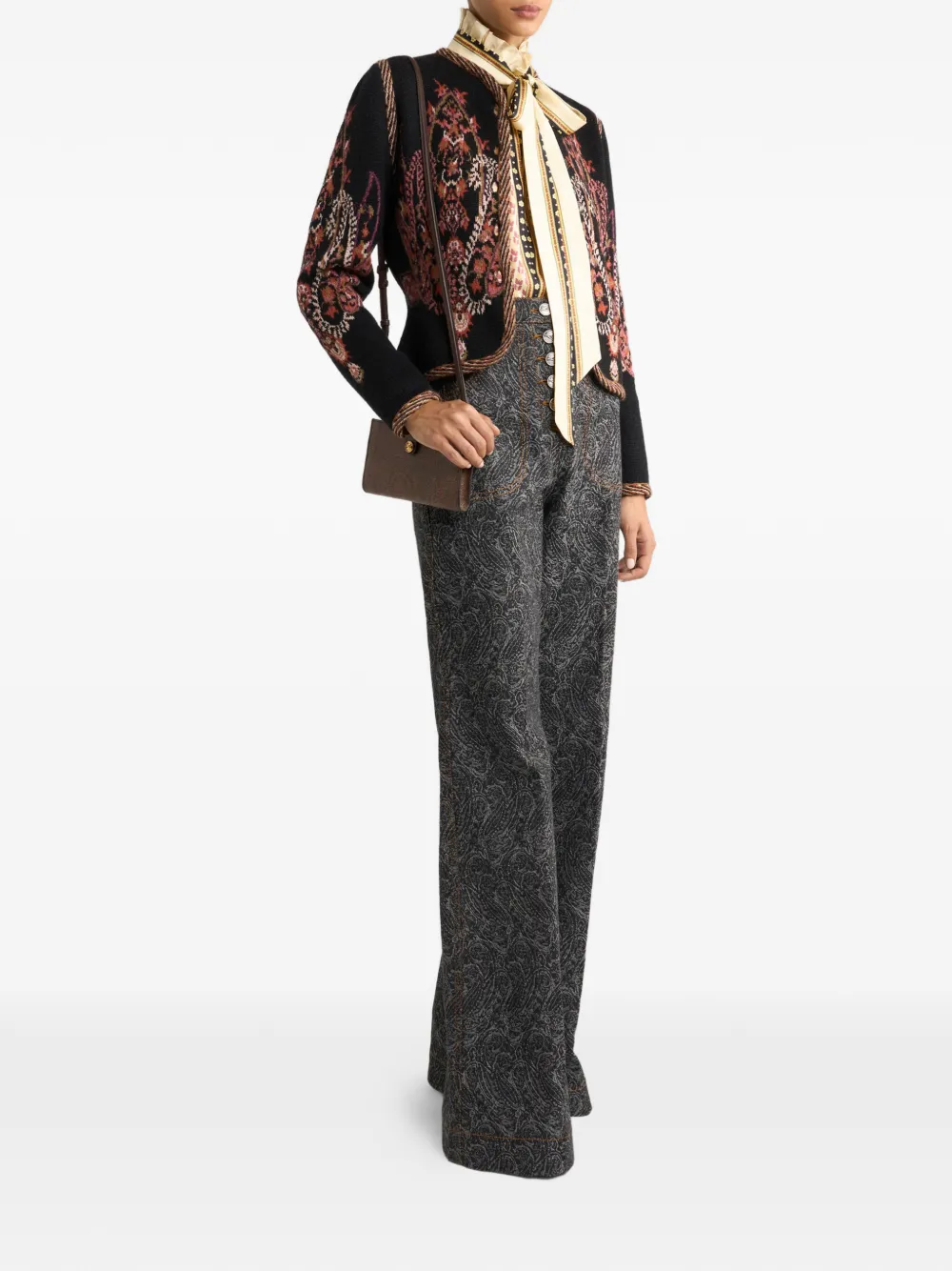 ETRO Flared jeans met paisley jacquard Grijs
