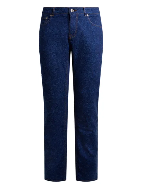 ETRO jeans con motivo floral en jacquard