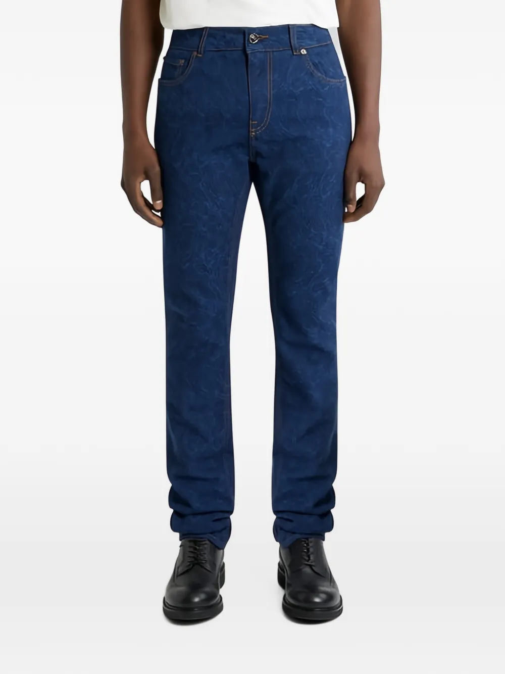 ETRO Jeans met bloemen jacquard en paisley Blauw
