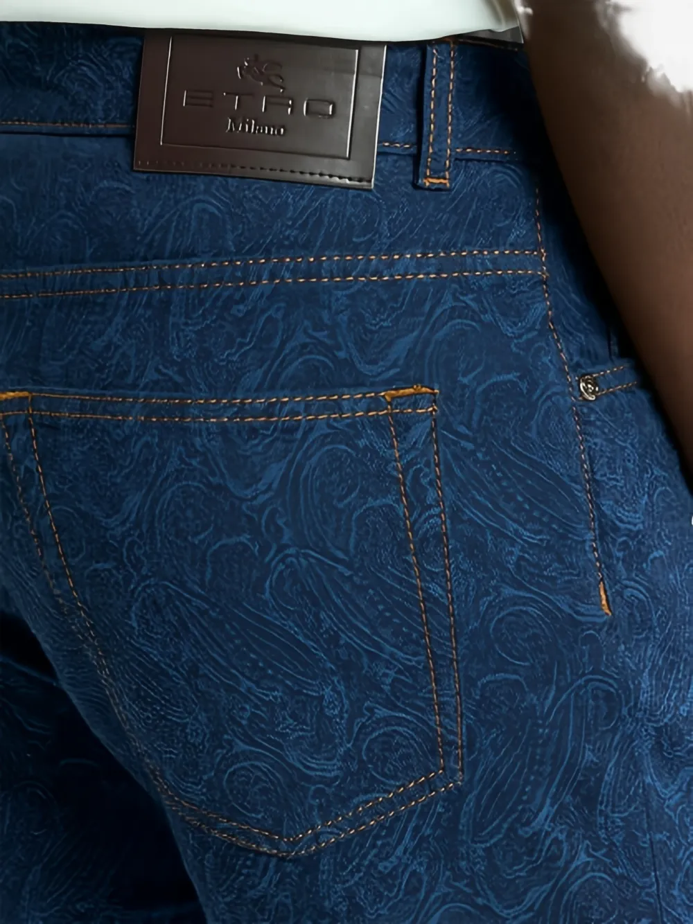 ETRO Jeans met bloemen jacquard en paisley Blauw
