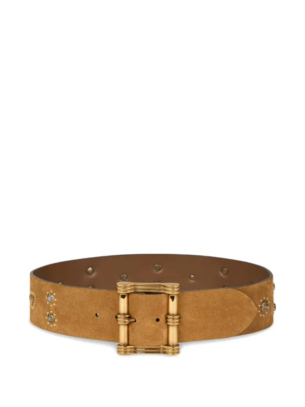 Etro Studded Suede Belt in Neutrals