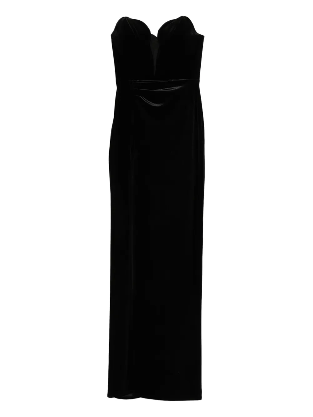 Cristallini Vivienne Sweetheart Velvet Maxi Dress In Black