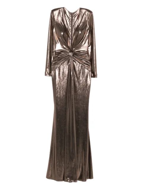 CRISTALLINI Liora knot long-sleeve maxi dress