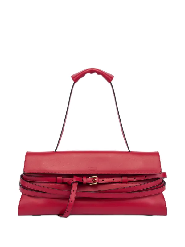 Moschino Medium Tie Me Shoulder Bag in Red