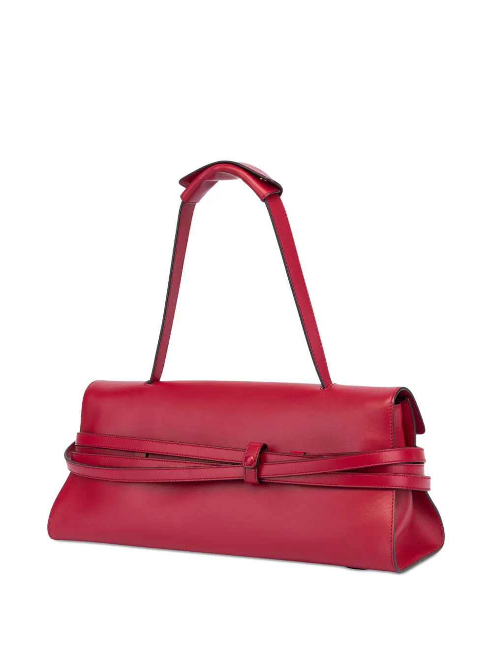 Moschino Tie Me medium suède schoudertas Rood