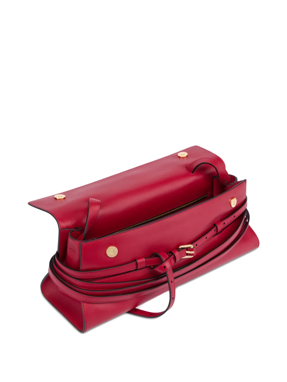 Moschino Tie Me medium suède schoudertas Rood