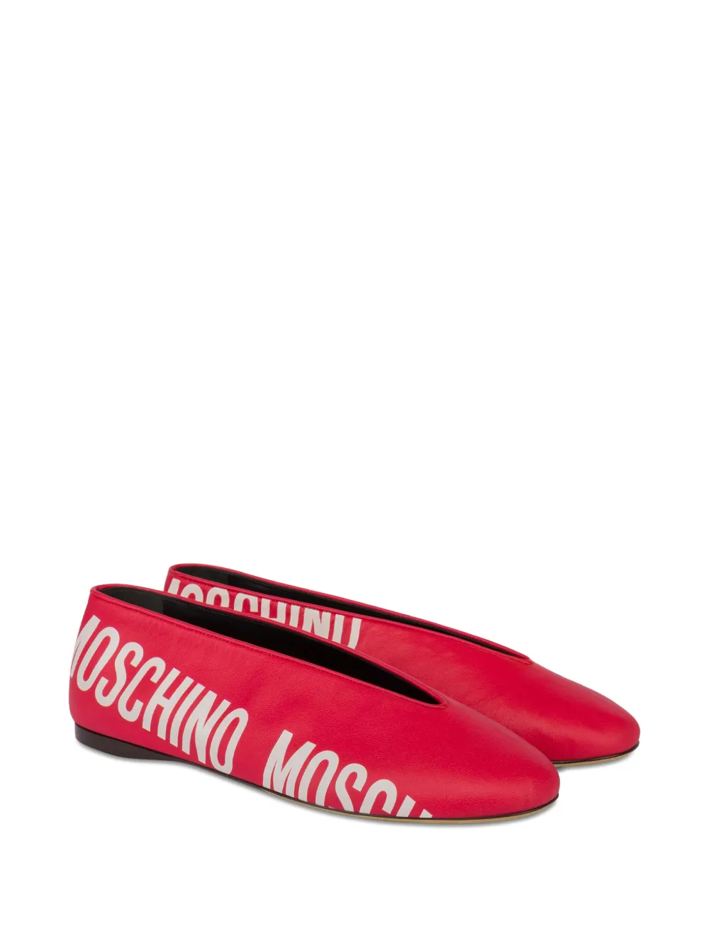 Moschino Ballerina's met logoprint Rood