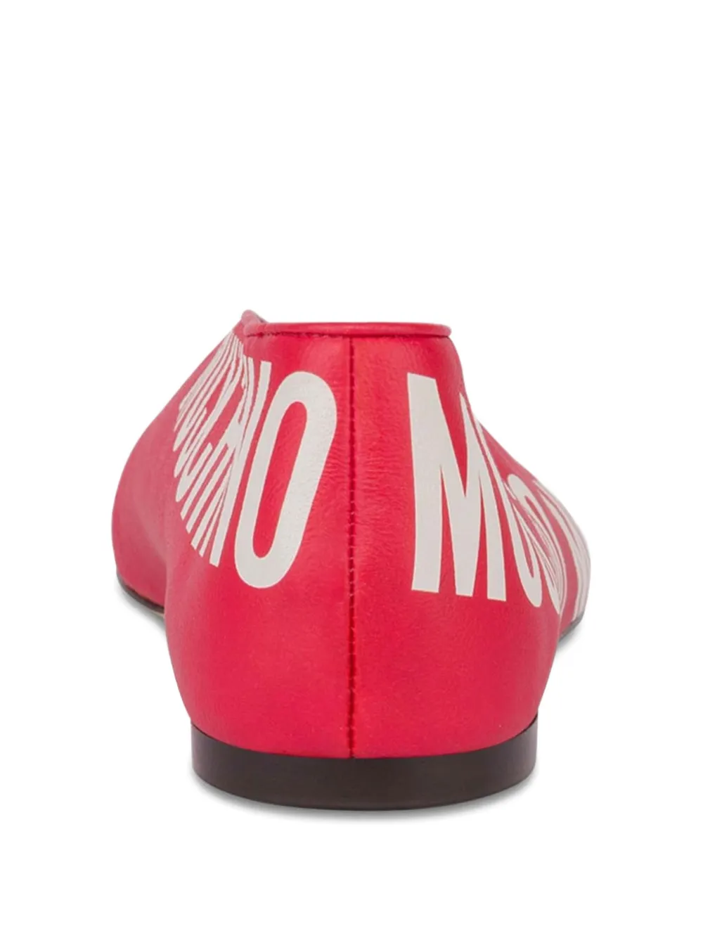 Moschino Ballerina's met logoprint Rood