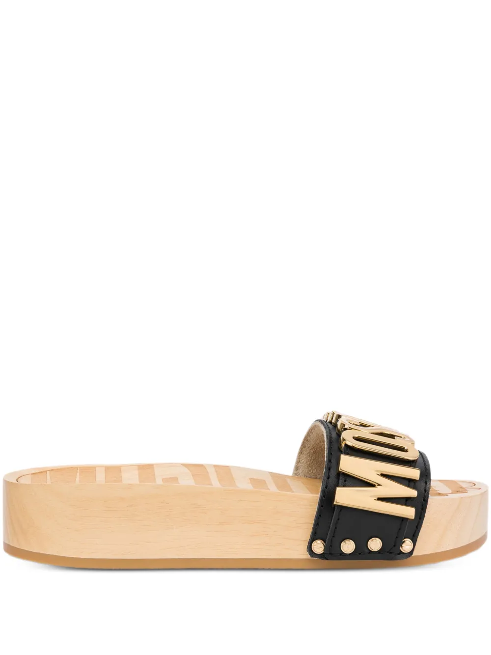 Moschino Muiltjes met logo Zwart