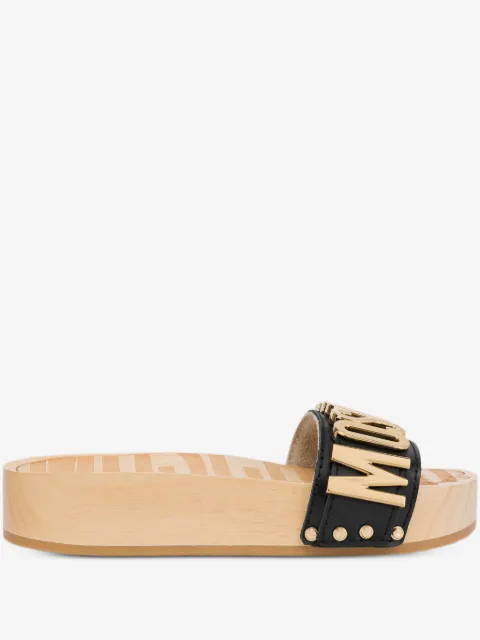 Moschino logo-lettering mules