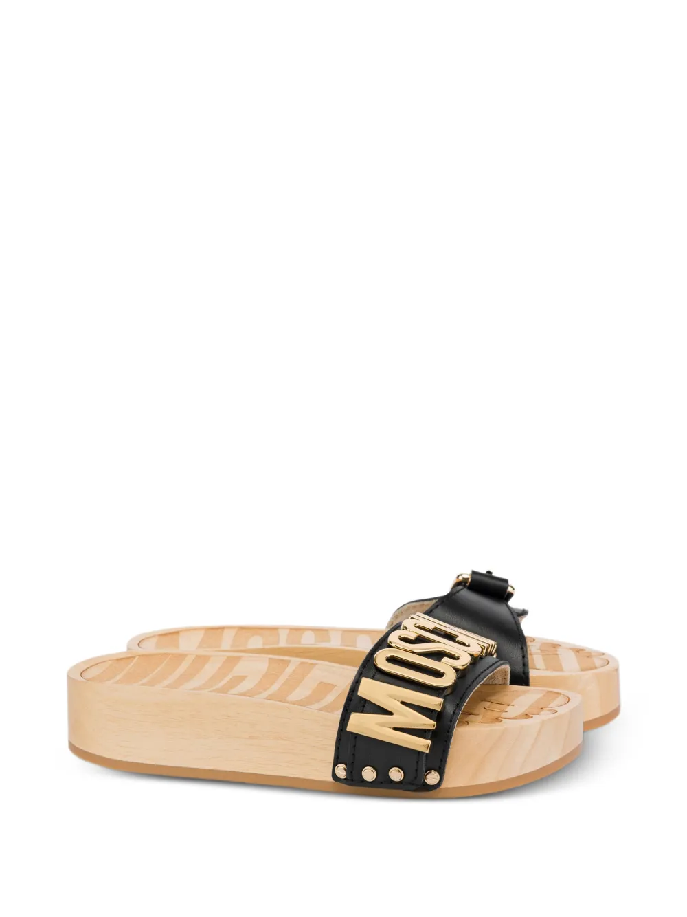 Moschino Muiltjes met logo Zwart