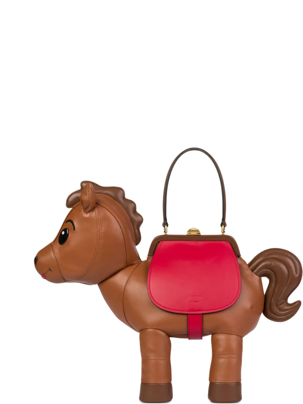 Moschino horse-shape sheepskin shoulder bag - Marrone