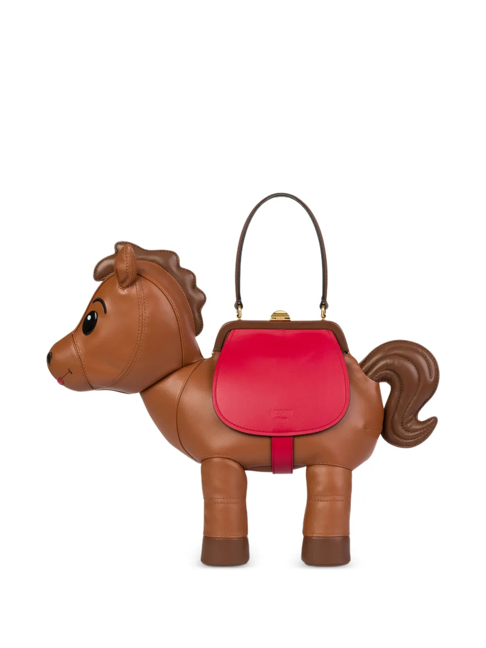 Moschino horse-shape sheepskin shoulder bag - Marrone