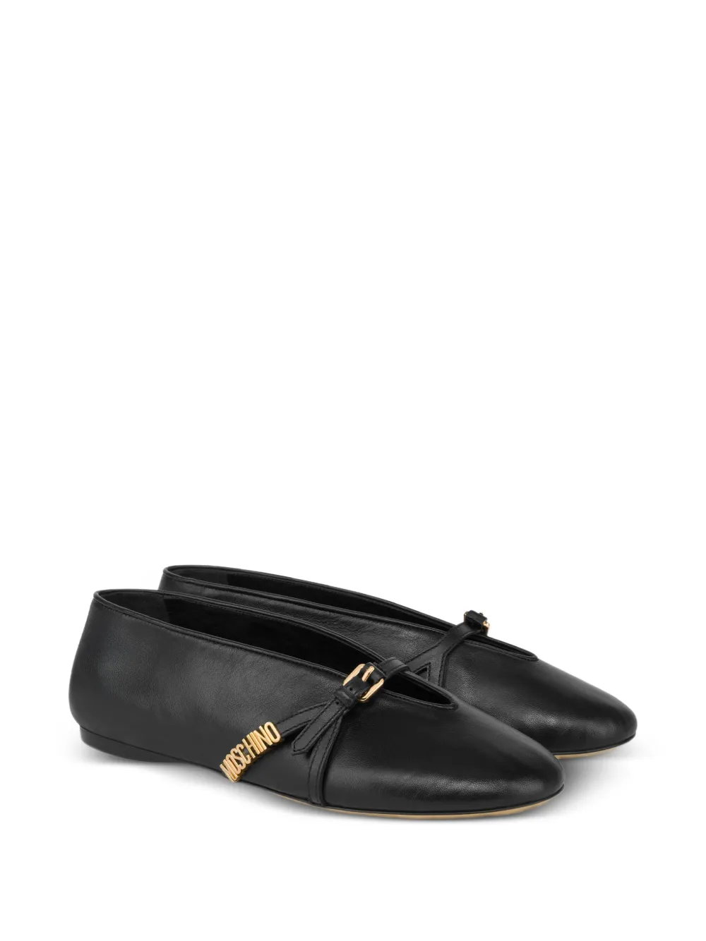 Moschino Ballerina's met logo - Zwart