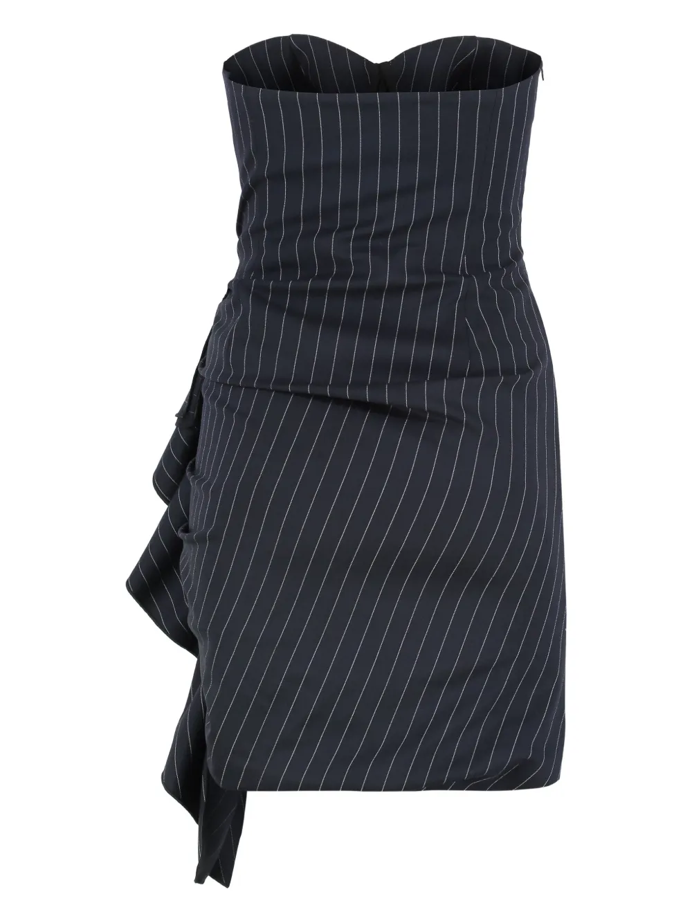 Les Filles d'Eva pinstripes ruffled mini dress - Blauw