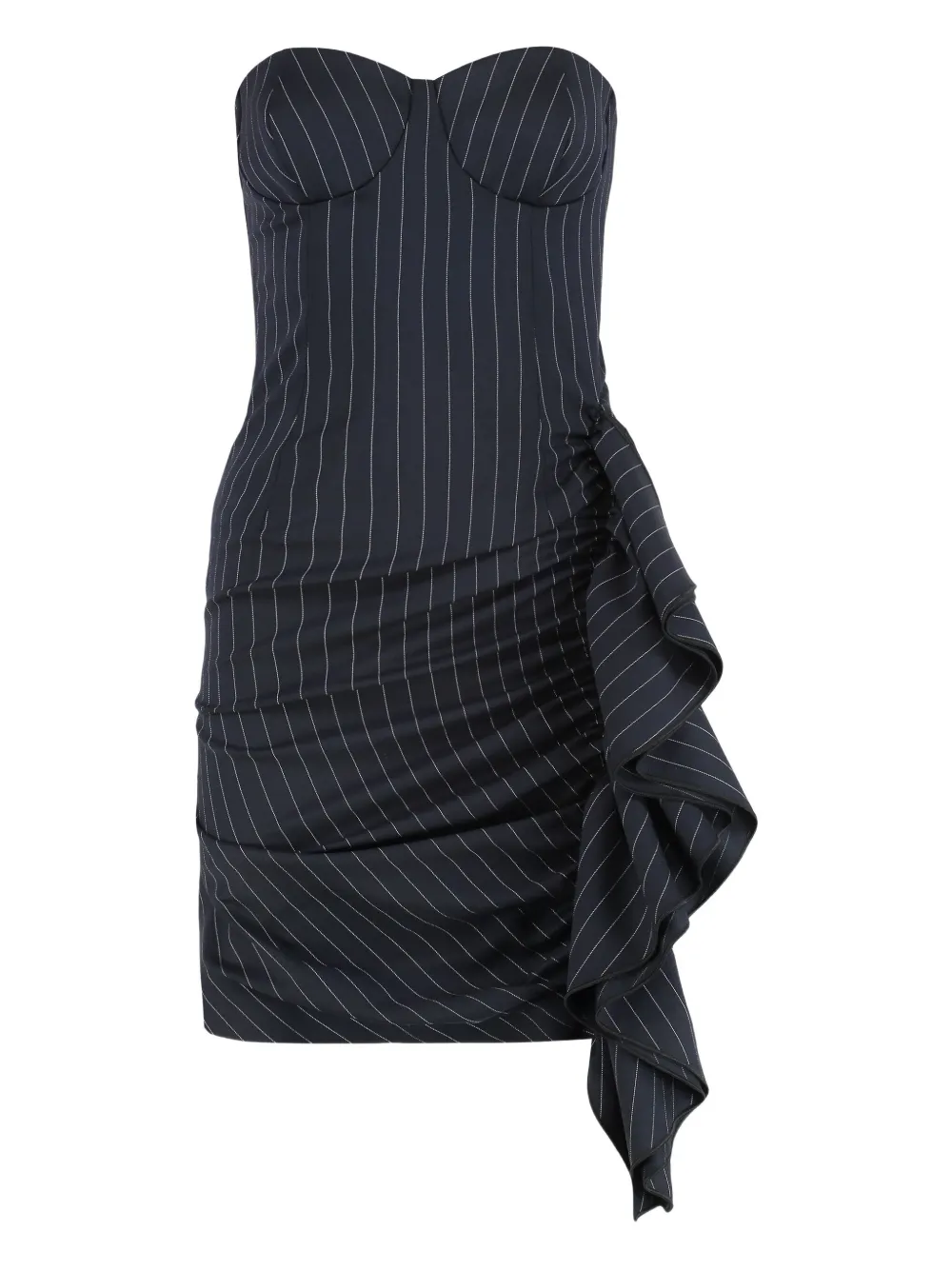 Les Filles d'Eva pinstripes ruffled mini dress | Blue | Image 1