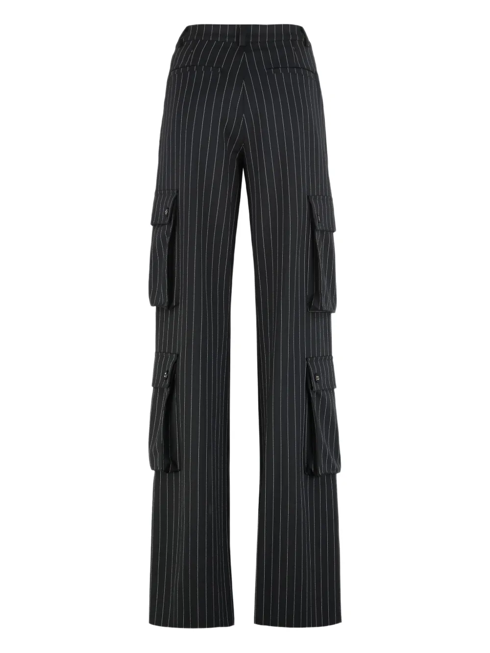 Les Filles D'eva Loose Pants In A Chalk Stripe Pattern In Black