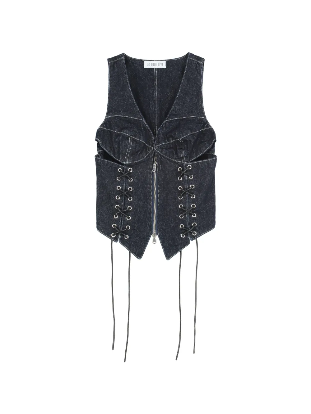 Les Filles d'Eva buttoned long-sleeve polo top - Blu