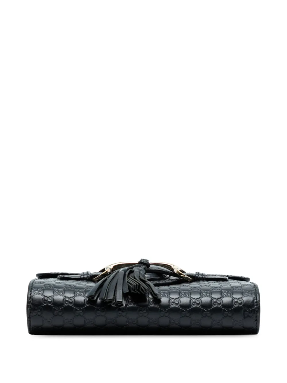 Pre-owned Gucci 2016-2025 Mini Microssima Emily Crossbody Bag In Black