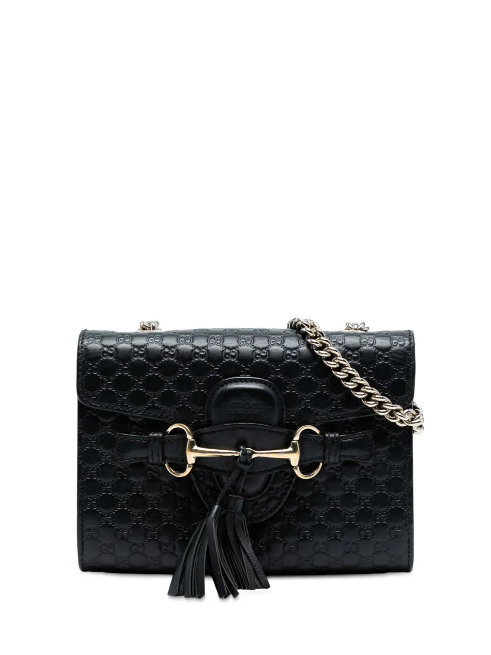 Gucci Pre-Owned 2016-2025 ミニ マイクログッチシマ エミリー ショルダーバッグ - ブラック