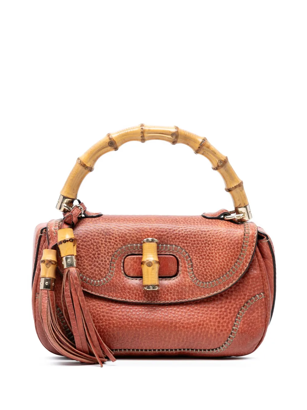 Gucci Pre-Owned 2016-2025 Medium Leather New Bamboo satchel - Marrone