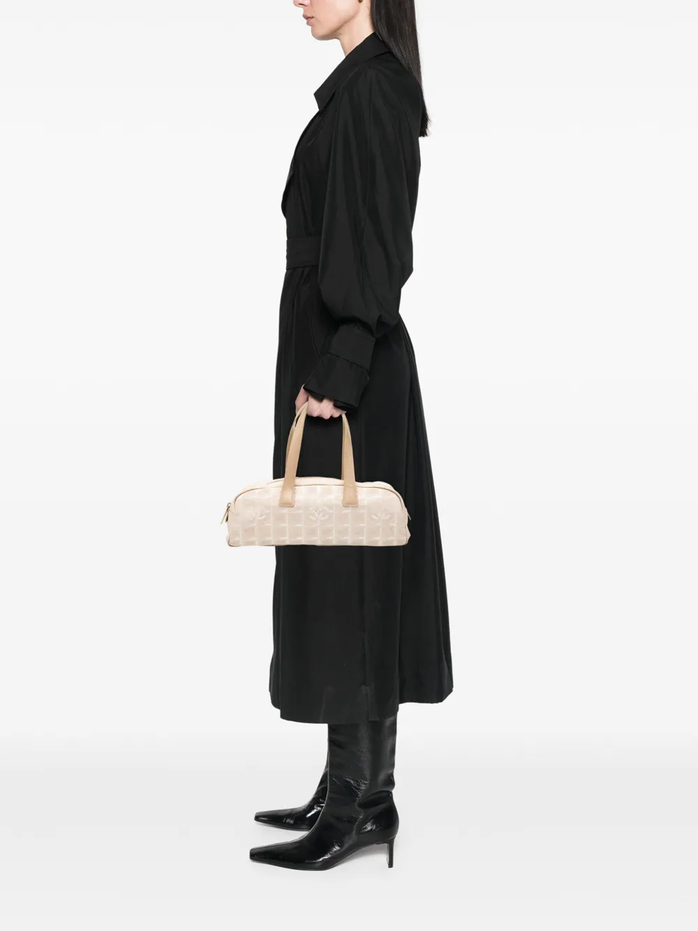 Pre-owned Chanel 2004-2005 New Travel Line Nylon Handbag In Brown