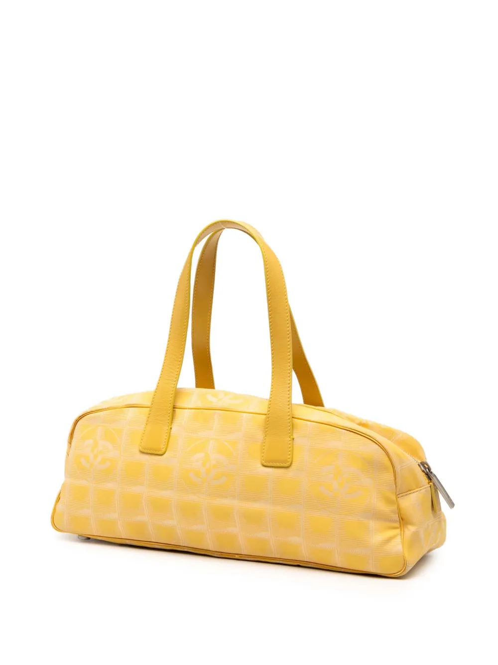 Pre-owned Chanel 2002-2003 New Travel Line Nylon Handbag In Yellow