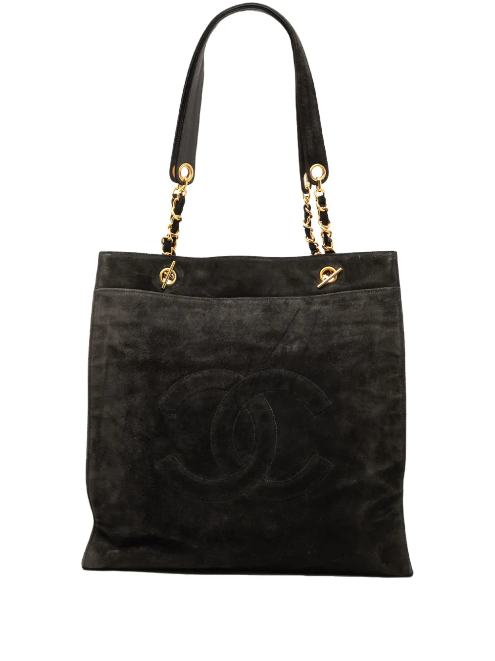 CHANEL Pre-Owned 1994-1996 CC Suede tote bag - ブラック