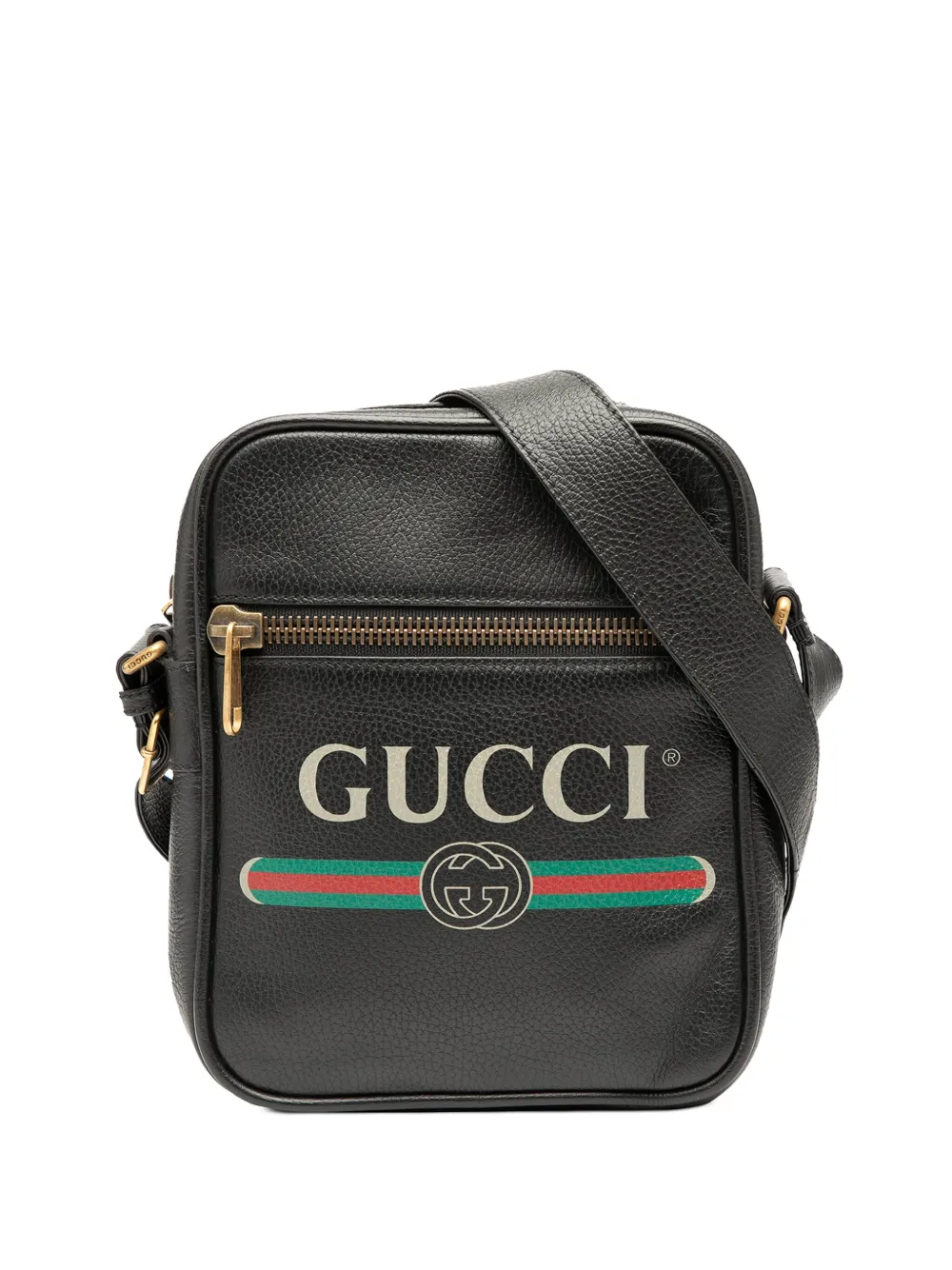Gucci Pre-Owned 2000-2015 Grained Calfskin Logo crossbody bag - ブラック Gucci Pre-Owned 2000-2015 Grained Calfskin Logo crossbody bag - ブラック