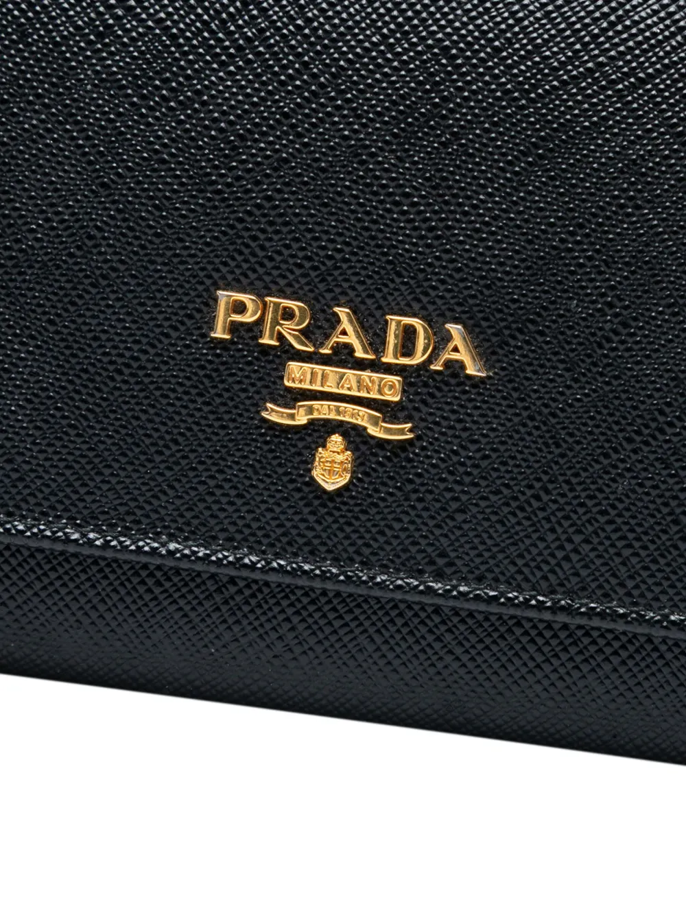 PRADA Pre-owned 2020-2025 Large Saffiano Wallet Long Wallets In Black