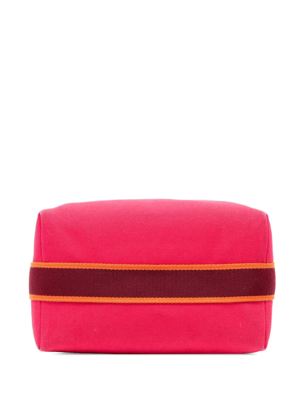 Pre-owned Hermes 2020-2025 Large Canvas Bride A Brac Case Vanity Bag In Pink