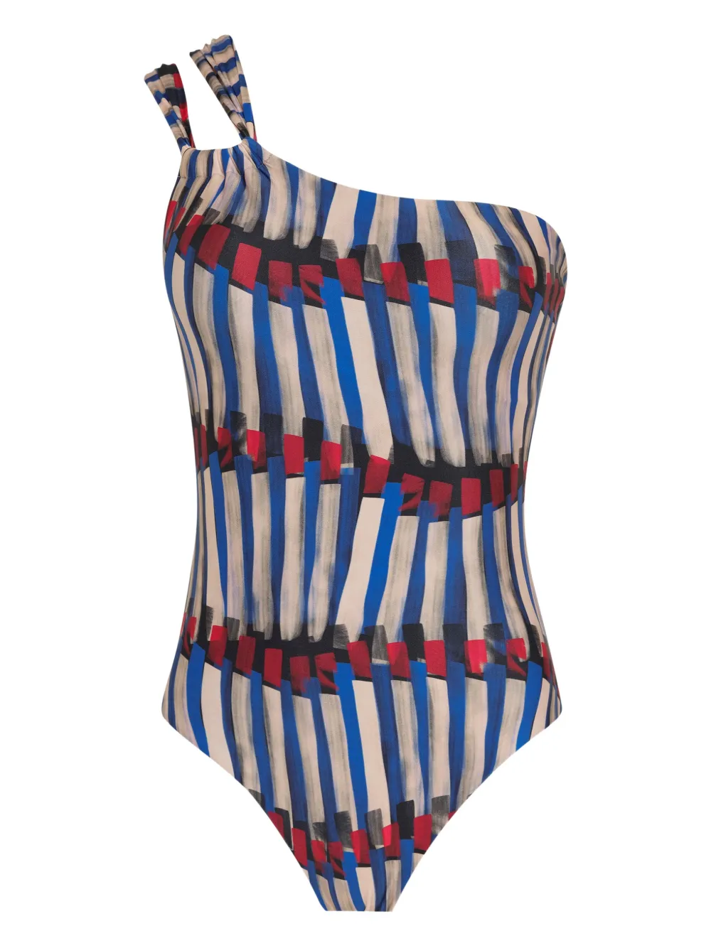 Lygia & Nanny one-shoulder printed swimsuit | Blue | Image 1