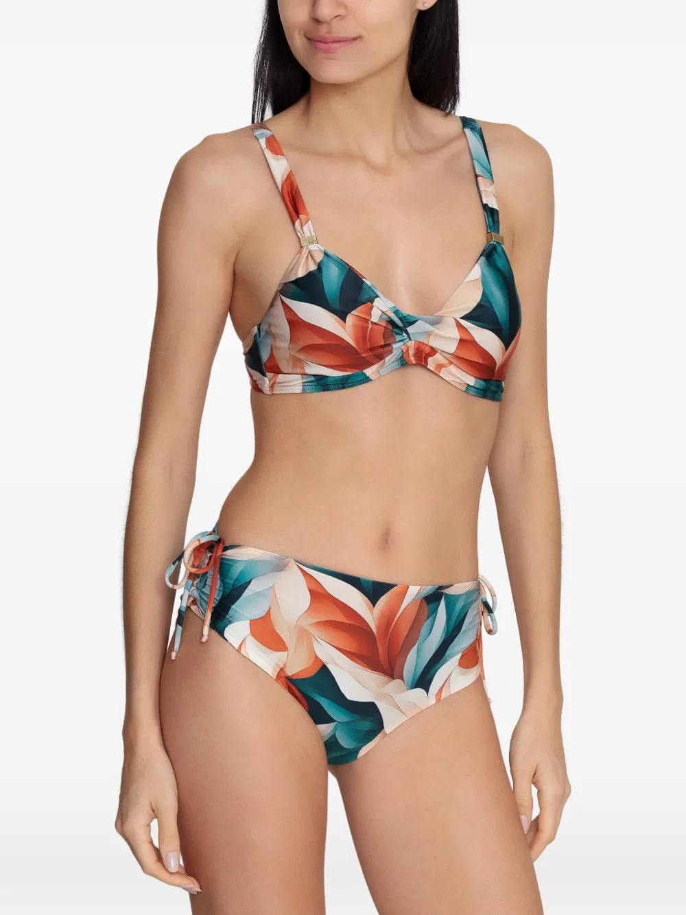 Lygia & Nanny Marcela gestrikte bikini met print Groen