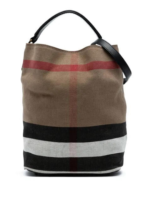Burberry Pre-Owned Ashby axelremsväska i kanvas i Mega Check från 2000-2025