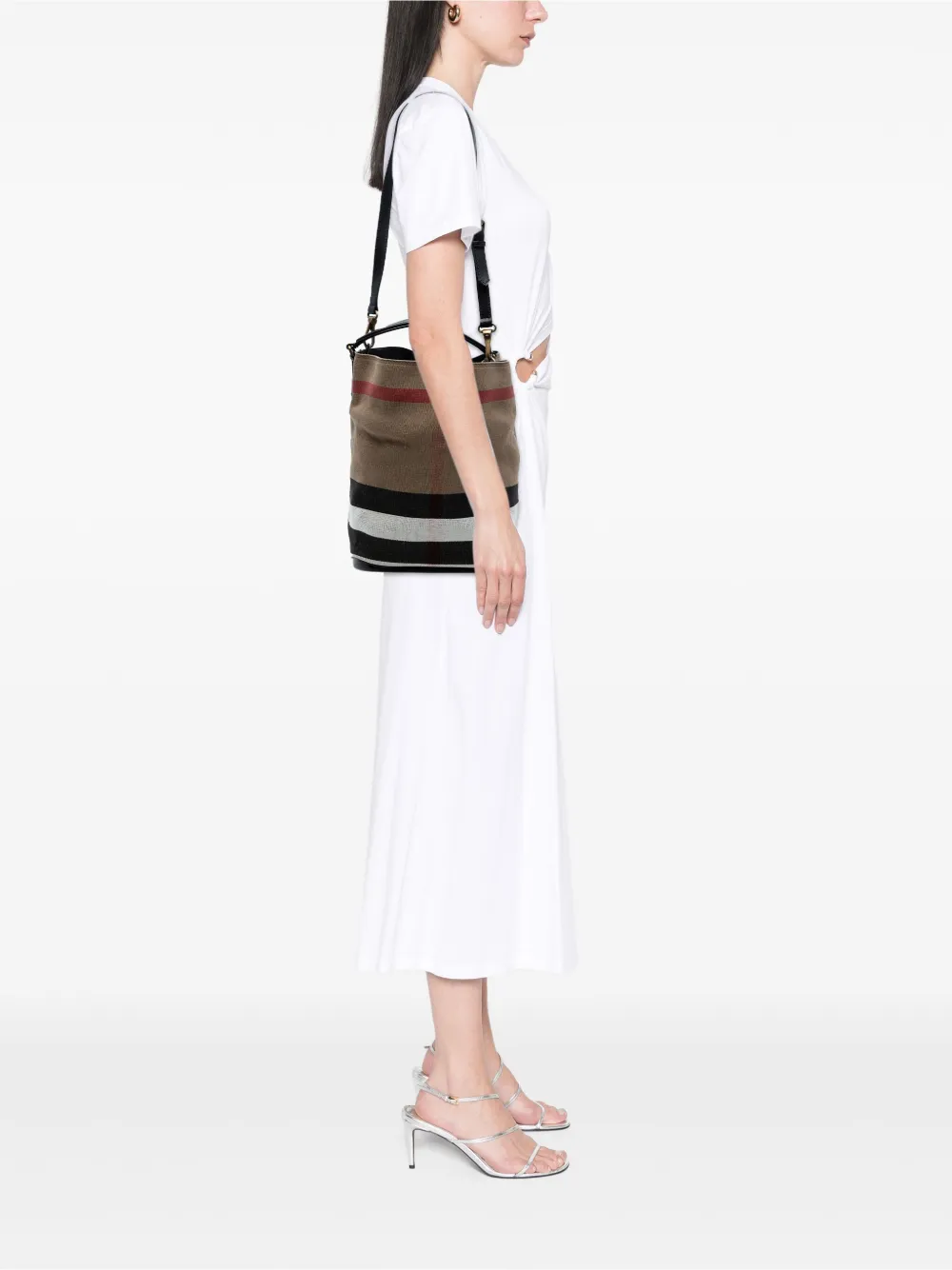 Burberry Pre-Owned 2000-2025 Medium Mega Check Canvas Ashby Bucket Bag satchel | Pre-Owned | Image 2