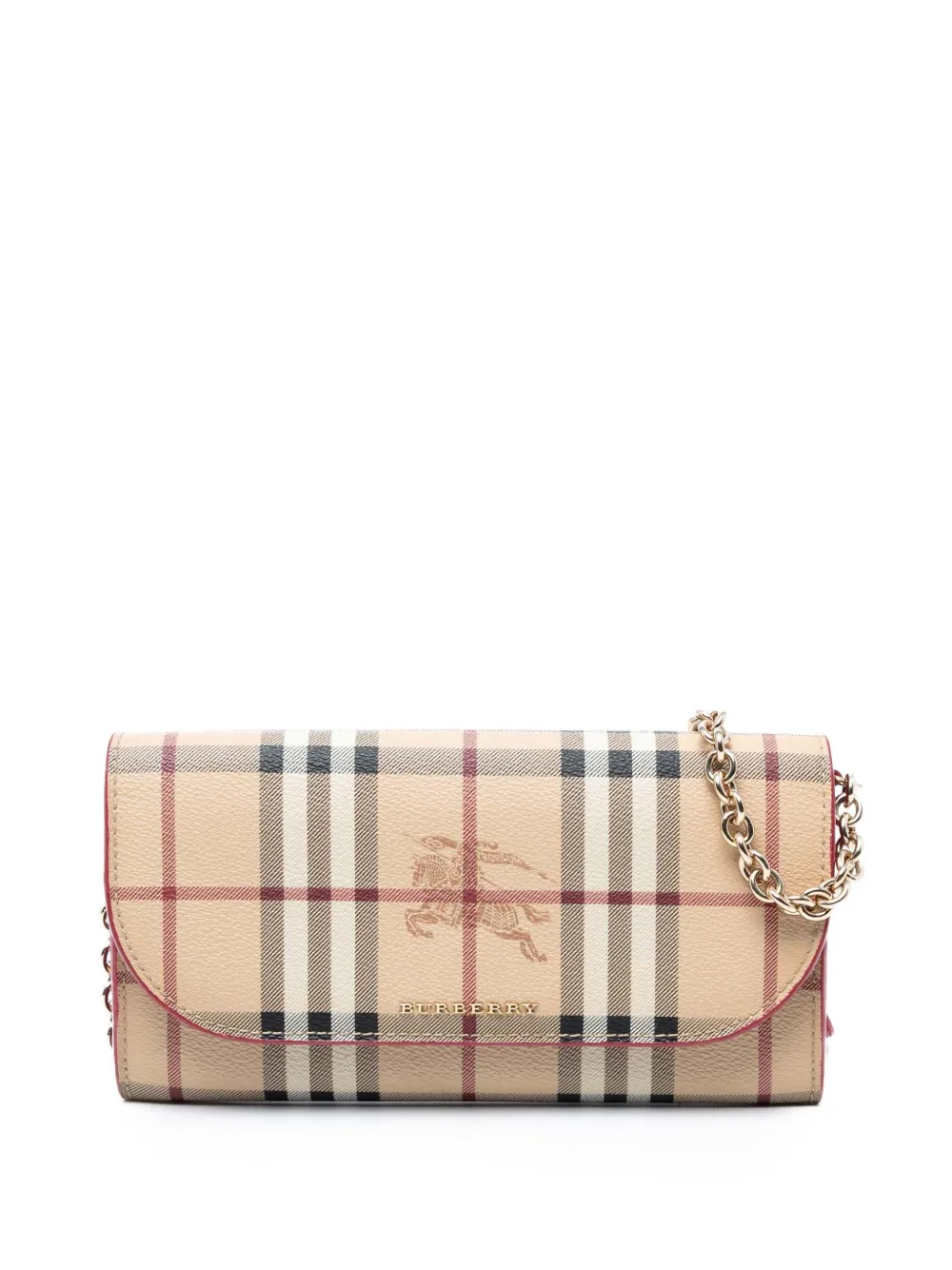 Burberry Pre-Owned 2000-2017 Haymarket Check Coated Canvas Henley Burberry Pre-Owned 2000-2017 Haymarket Check Coated Canvas Henley